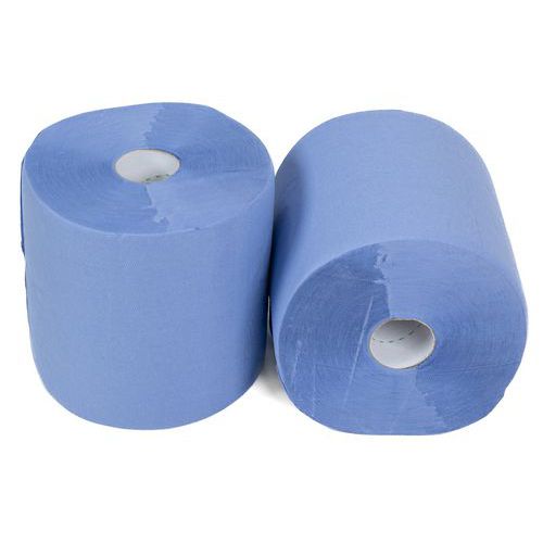 Torkrulle blå industriell 800 ark - förpackning med 2 - Manutan Expert