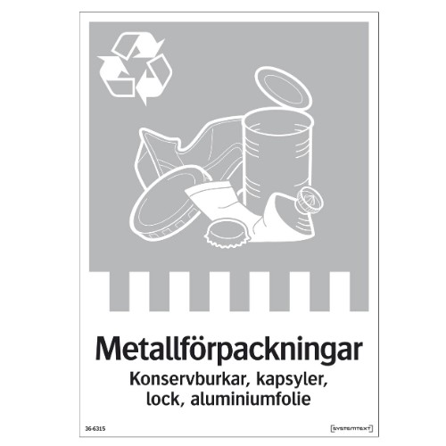 Dekal för Metall, källsortering Dekal för Metall, källsortering